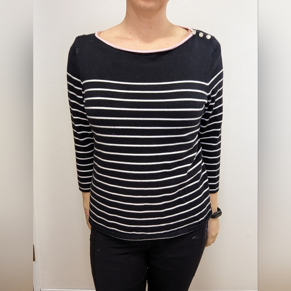 Black and white striped sweater